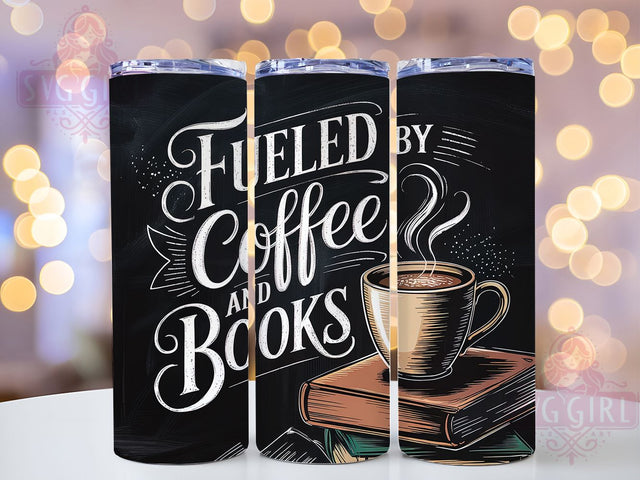 Brew & Books Tumbler Wrap, Coffee Reader Present, Bookworm Tumbler, Reading Quote Design, Coffee Book Theme, Literary Gift Idea, Bibliophile Present Sublimation SvggirlplusArt 