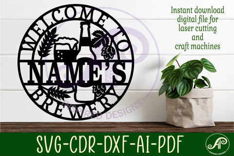 Brewery name wall art sign, SVG file SVG APInspireddesigns 