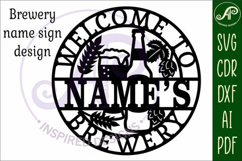Brewery name wall art sign, SVG file SVG APInspireddesigns 