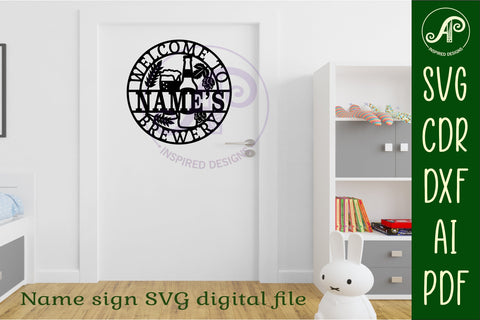Brewery name wall art sign, SVG file SVG APInspireddesigns 