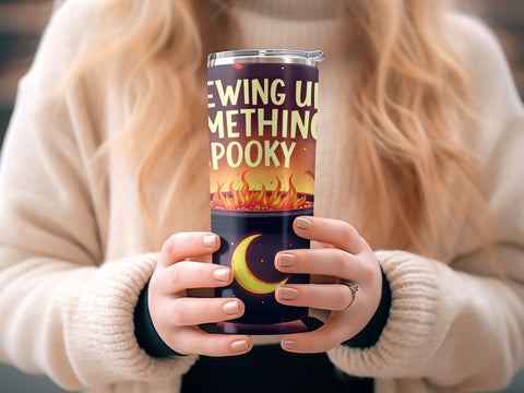 Brewing up something Spooky Halloween Tumbler Wrap PNG Sublimation Luvleigh Digitals 