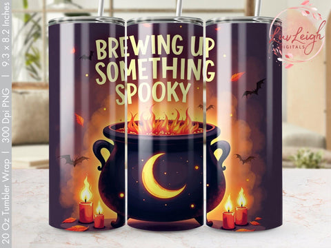 Brewing up something Spooky Halloween Tumbler Wrap PNG Sublimation Luvleigh Digitals 