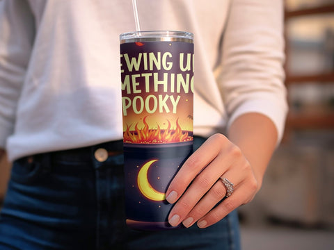 Brewing up something Spooky Halloween Tumbler Wrap PNG Sublimation Luvleigh Digitals 