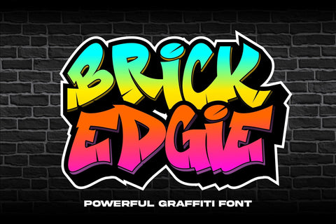Brick Edgie - Powerful Graffiti Font Font Mozzatype 