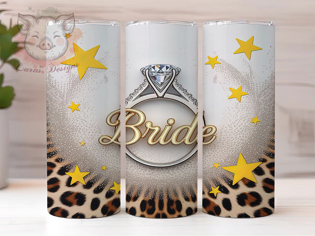 Bridal Party Wedding Tumbler Wrap, Bridal Party Cup, Diamond Ring Design, Future Bride Tumbler, Engagement Gift Art, Bride To Be Gift, Wedding Planning Cup Sublimation Lara' s Designs 