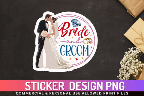 Bride and groom Sticker Design Sublimation Regulrcrative 