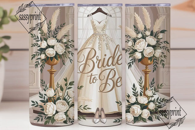 Bride To Be 20oz Tumbler Wrap Sublimation sassyprint 
