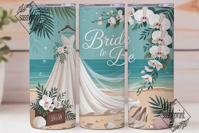 Bride To Be Beach Wedding 20oz Tumbler Sublimation sassyprint 