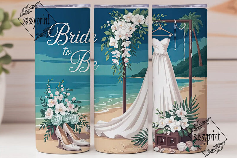 Bride To Be Beach Wedding 20oz Tumbler Sublimation sassyprint 