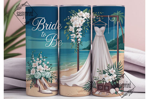 Bride To Be Beach Wedding 20oz Tumbler Sublimation sassyprint 