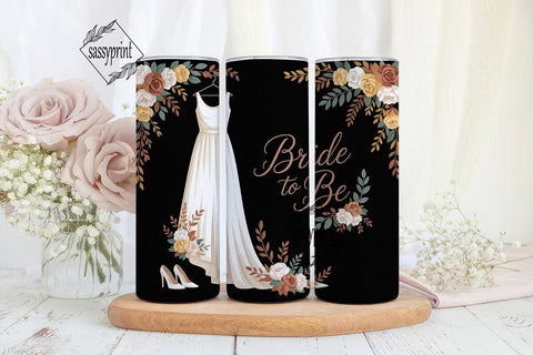 Bride To Be Floral 20oz Tumbler Wrap Sublimation sassyprint 