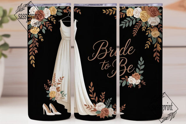 Bride To Be Floral 20oz Tumbler Wrap Sublimation sassyprint 
