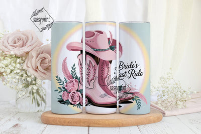 Bride's Last Ride 20oz Tumbler Wrap Sublimation sassyprint 