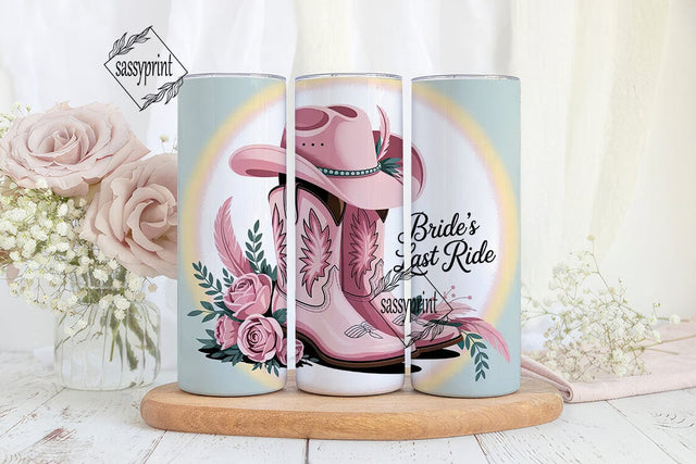 Bride's Last Ride 20oz Tumbler Wrap Sublimation sassyprint 