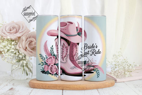 Bride's Last Ride 20oz Tumbler Wrap Sublimation sassyprint 