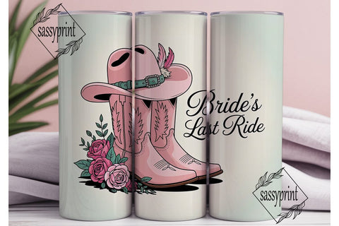Bride's Last Ride 20oz Tumbler Wrap Sublimation sassyprint 