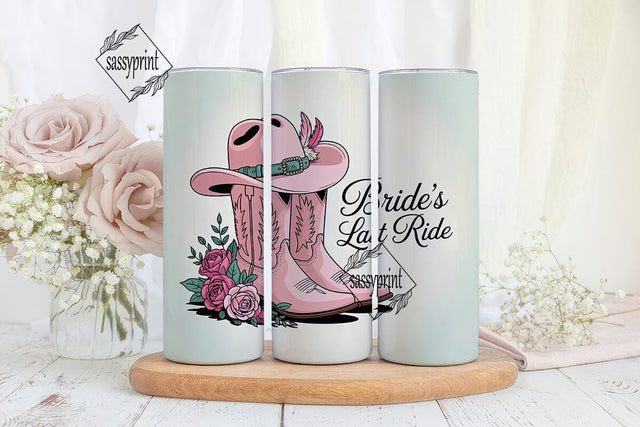 Bride's Last Ride 20oz Tumbler Wrap Sublimation sassyprint 