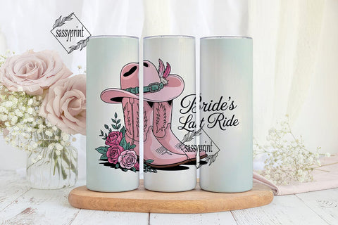 Bride's Last Ride 20oz Tumbler Wrap Sublimation sassyprint 