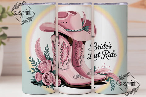 Bride's Last Ride 20oz Tumbler Wrap Sublimation sassyprint 