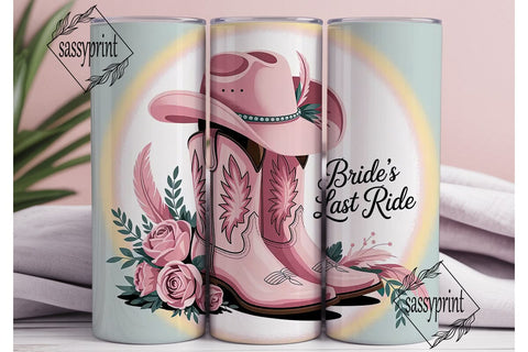 Bride's Last Ride 20oz Tumbler Wrap Sublimation sassyprint 