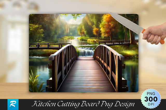 Bridge On A River Cutting Board Sublimation Regulrcrative 