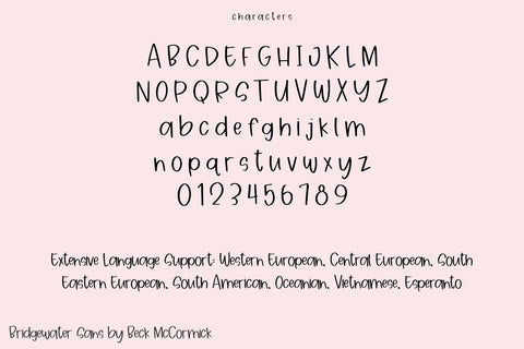 Bridgewater Handwriting Sans Font Beck McCormick 