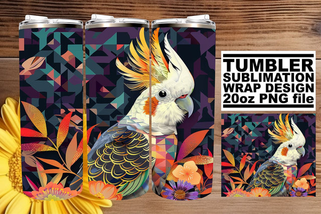 Bright and Cheerful Birdy Tumbler Wrap - 20oz Sublimation Sublimation afrosvg 