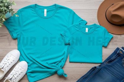 Bright blue t-shirt mockup design Mock Up Photo Regulrcrative 