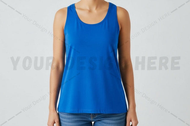 Bright blue women's tank top Mock Up Photo Regulrcrative 