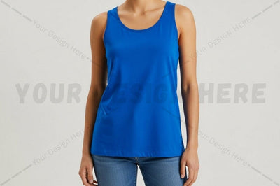 Bright blue women's tank top Mock Up Photo Regulrcrative 