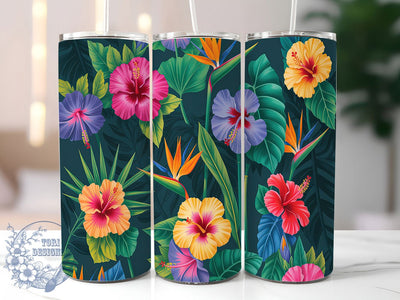 Bright & Breezy Tropical Hibiscus Tumbler, Vibrant Flower Design, Hibiscus Sublimation, Summer Tumbler Template, Floral Tumbler Wrap, Beach Vacation Tumbler, DIY Tropical Design Sublimation ToriDesigns 