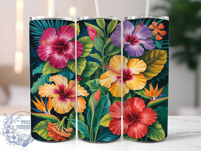 Bright & Breezy Tropical Hibiscus Tumbler, Vibrant Flower Design, Hibiscus Sublimation, Summer Tumbler Template, Floral Tumbler Wrap, Beach Vacation Tumbler, DIY Tropical Design Sublimation ToriDesigns 