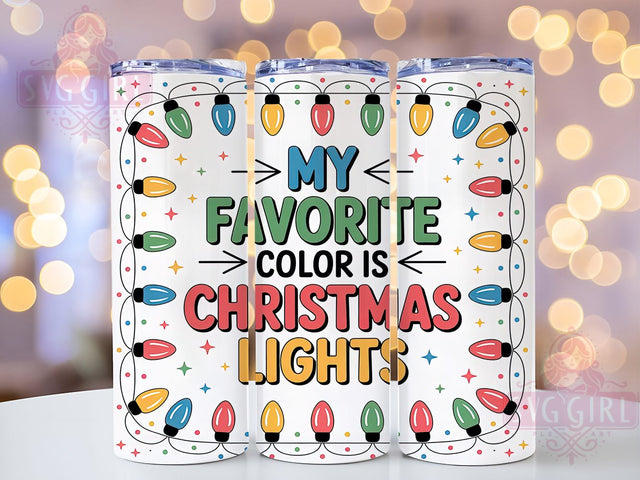 Bright Christmas Lights Tumbler, Favorite Color Wrap, Holiday Lights Sublimation, 20oz Christmas Tumbler, Festive Lights Art, Seasonal Holiday Mug, Bright Christmas Cup Sublimation SvggirlplusArt 