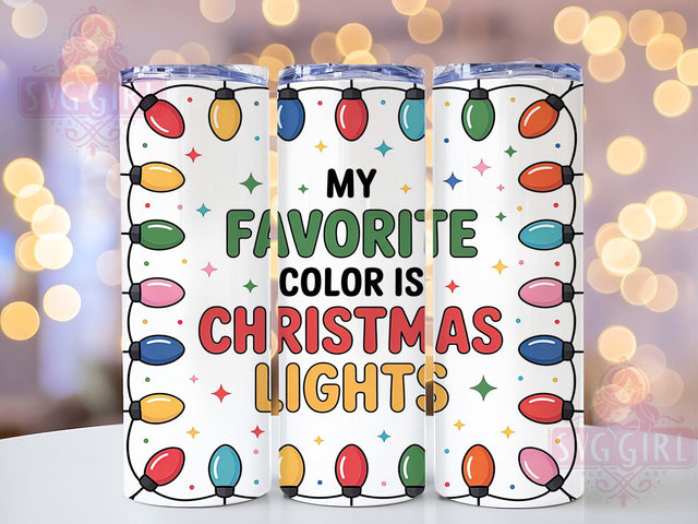 Bright Christmas Lights Tumbler, Favorite Color Wrap, Holiday Lights Sublimation, 20oz Christmas Tumbler, Festive Lights Art, Seasonal Holiday Mug, Bright Christmas Cup Sublimation SvggirlplusArt 