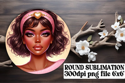 Bright circle designs for keychains, great for sublimation! , Love Girl Sublimation afrosvg 