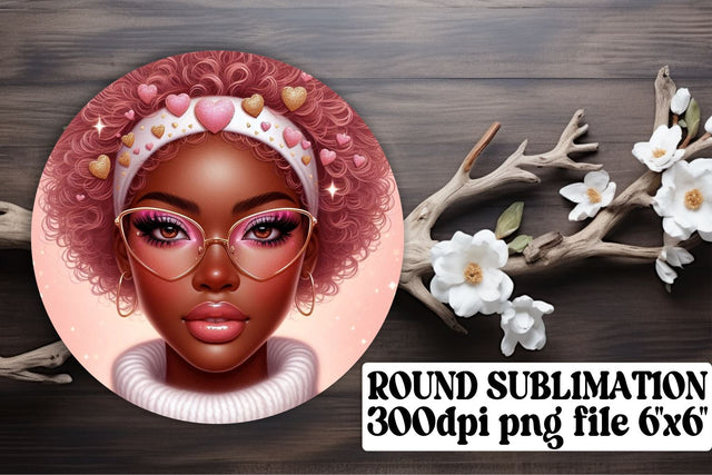 Bright circle designs for keychains, perfect for sublimation! , Love Girl Sublimation afrosvg 