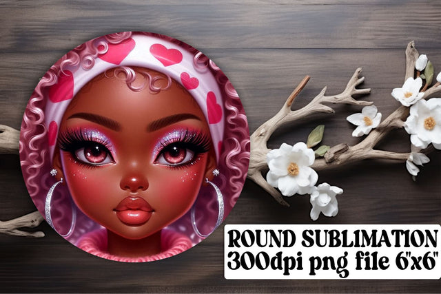 Bright circle designs, ready for keychain sublimation! , Love Girl Sublimation afrosvg 