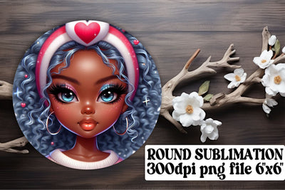 Bright circle designs, ready for keychain sublimation! , Love Girl Sublimation afrosvg 