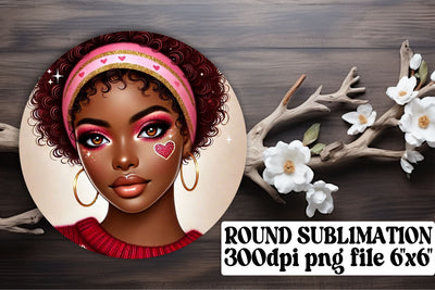 Bright circle PNG files, ideal for stylish keychain projects! , Love Girl Sublimation afrosvg 
