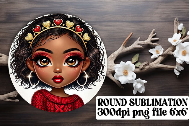 Bright designs for keychains, ready for round sublimation! , Love Girl Sublimation afrosvg 