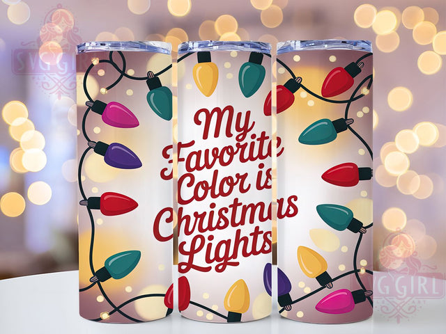 Bright Festive Christmas Lights Tumbler, Festive Color Wrap, Holiday Glow Sublimation, Bright Lights Cup, 20Oz Skinny Tumbler Wrap, Cheerful Christmas Mug, Sparkly Holiday Design Sublimation SvggirlplusArt 