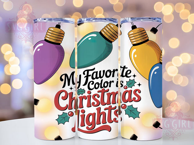 Bright Festive Christmas Lights Tumbler, Festive Color Wrap, Holiday Glow Sublimation, Bright Lights Cup, 20Oz Skinny Tumbler Wrap, Cheerful Christmas Mug, Sparkly Holiday Design Sublimation SvggirlplusArt 