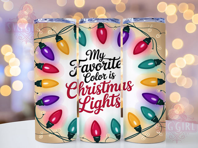 Bright Festive Christmas Lights Tumbler, Festive Color Wrap, Holiday Glow Sublimation, Bright Lights Cup, 20Oz Skinny Tumbler Wrap, Cheerful Christmas Mug, Sparkly Holiday Design Sublimation SvggirlplusArt 