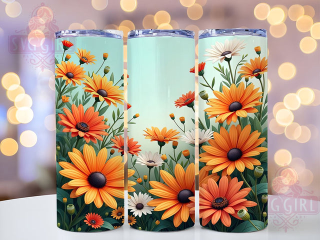 Bright Floral Daisy Tumbler Wrap, Colorful Daisy Tumbler, Floral Tumbler, 20oz Tumbler Design, Spring Flowers Drinkware, Daisy Lover Gift, Bright Floral Decor, Sublimation Flower Design Sublimation SvggirlplusArt 
