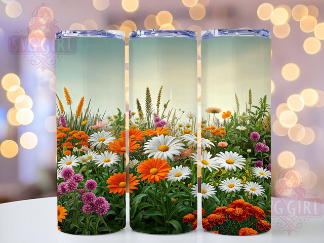 Bright Floral Daisy Tumbler Wrap, Colorful Daisy Tumbler, Floral Tumbler, 20oz Tumbler Design, Spring Flowers Drinkware, Daisy Lover Gift, Bright Floral Decor, Sublimation Flower Design Sublimation SvggirlplusArt 