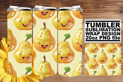 Bright Fruit Pattern 20oz Tumbler Wrap Sublimation afrosvg 