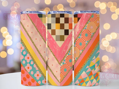 Bright & Funky Groovy Flower Tumbler, 70s Retro Design, Psychedelic Sublimation, Hippie Flower Wrap, Vintage Flower Tumbler, Peace Love Flowers, DIY Retro Tumbler Sublimation SvggirlplusArt 