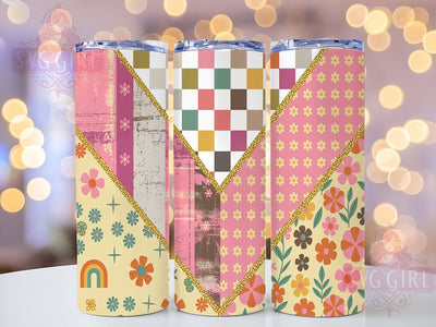 Bright & Funky Groovy Flower Tumbler, 70s Retro Design, Psychedelic Sublimation, Hippie Flower Wrap, Vintage Flower Tumbler, Peace Love Flowers, DIY Retro Tumbler Sublimation SvggirlplusArt 