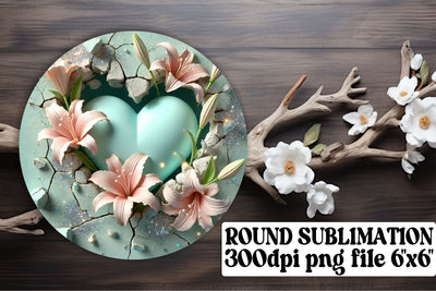 Bright keychain PNGs, ready for colorful round projects! , 3D Heart Sublimation afrosvg 