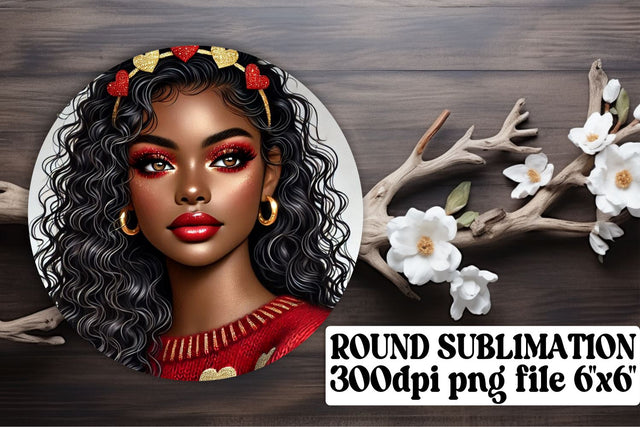 Bright keychain PNGs, ready for colorful round projects! , Love Girl Sublimation afrosvg 